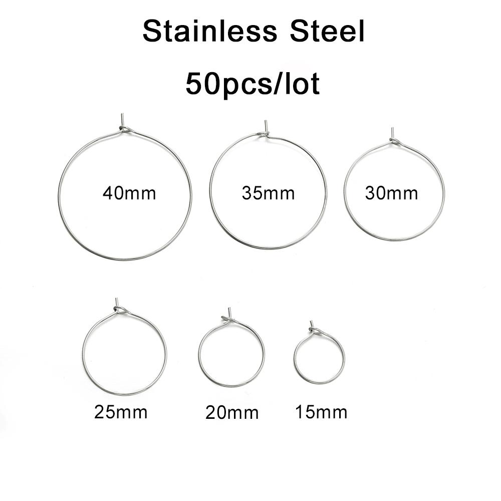 50pcs/lot 20 25 30 35 mm KC Gold Hoops Earrings Big Circle Ear Wire Hoops Earrings Wires For DIY Jewelry Making Supplies