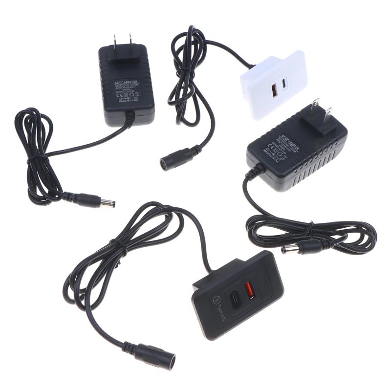 Настольный встроенный адаптер питания с 2 портами, зарядная станция USB Type C, универсальное быстрое зарядное устройство для студенческого общежития, для использования на рабочем столе
