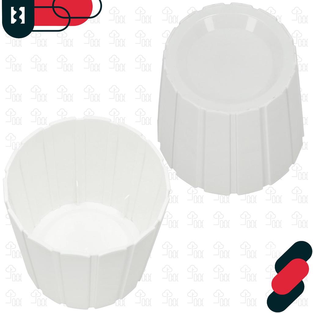 Plastic Flower Pot for Flowers and Herbs on the Balcony or Terrace, White, 15 cm, 2 pcs.