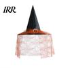 Lightweight Fabric Witch Hat Steeple Halloween Hat, with Lace Edge, School Theatrical Performance Gear Breathable Pointed Headwear, for Cosplay Party