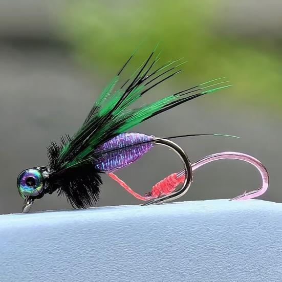 1/5Pcs 0.4/0.5/0.6CM Fly Fishing Lure with Sharp Hook Realistic Bionic Flying Bait Freshwater Saltwater Bass Trout Fishing Accessories