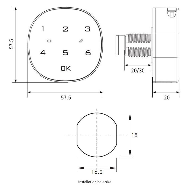 Six Digit Password Combination Cam Lock Indicator Office Safety Cabinet Locks Electronic Code Cabinet Lock