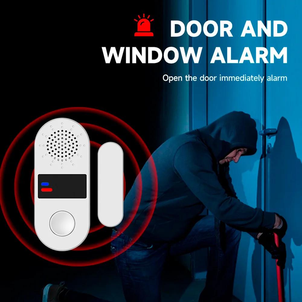 Tuya ZigBee Датчик открытия/закрытия двери/окна 130 дБ Звуковой контроль Alexa Детекторы двери Открытие/Закрытие Удаленный контроль через приложение Системы световой сигнализации