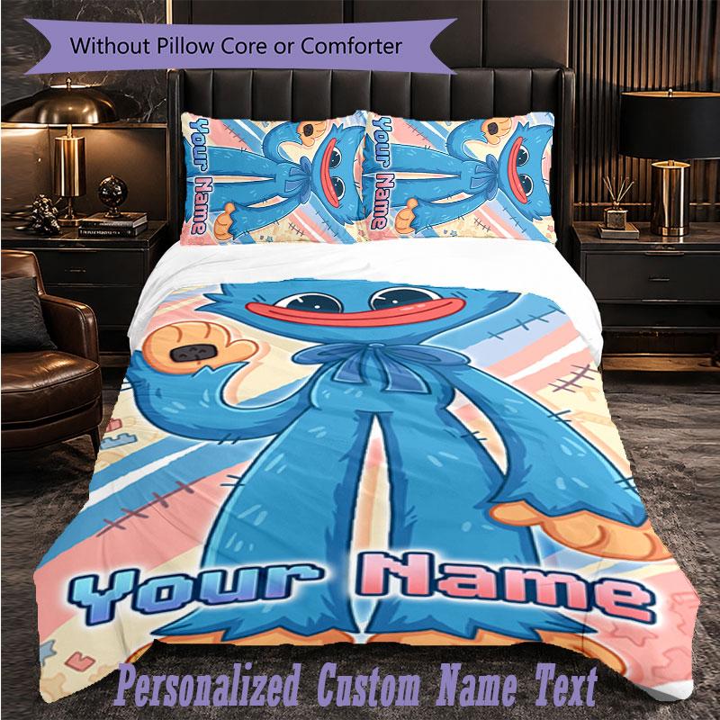Personalized 3Pcs Bedding SetPoppy Playtime Custom Text Duvet Cover Pillowcase Set Bedroom Gift