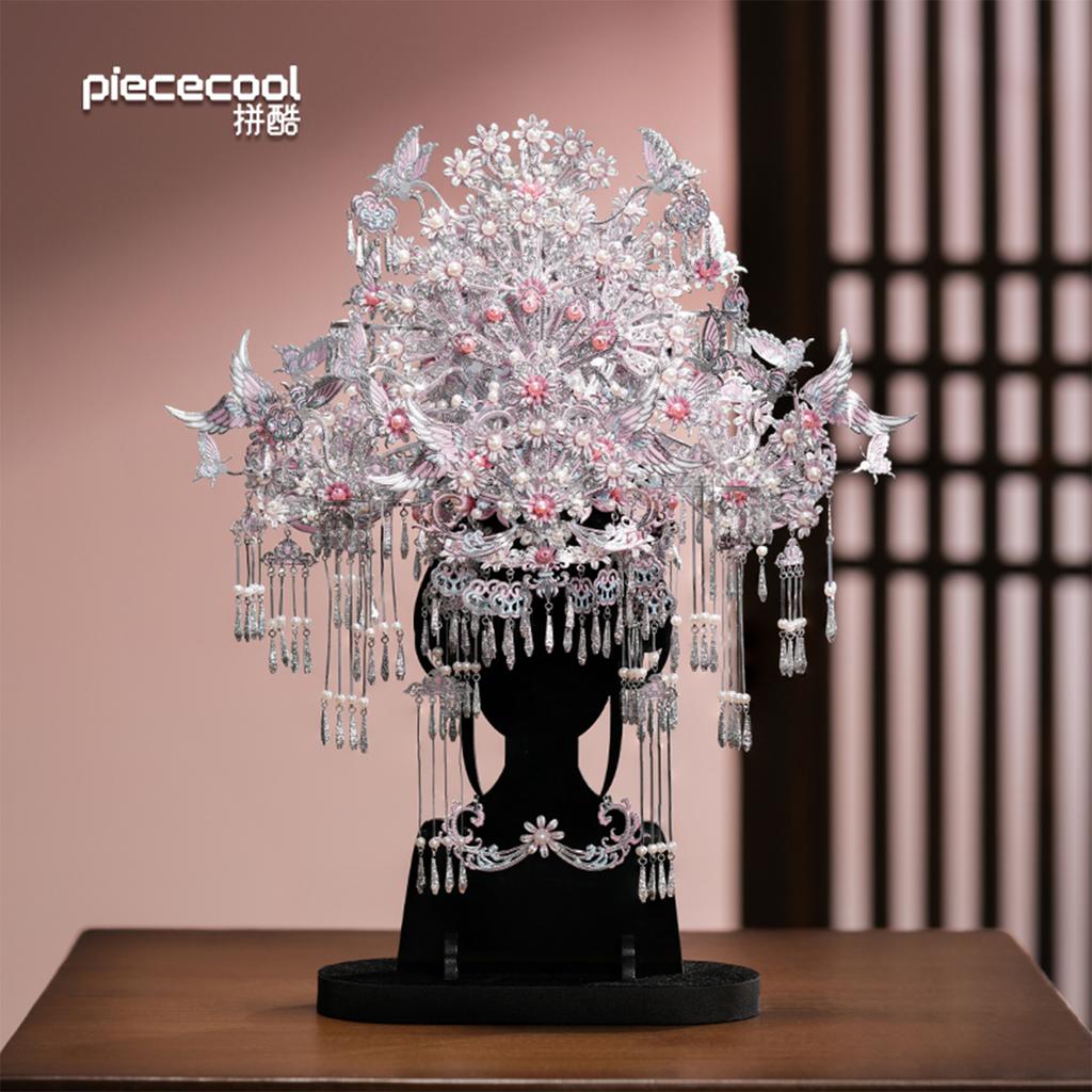 Piececool Silver Yue Butterfly Crown 3D Metal 3D Effect Model Kits P419-PS