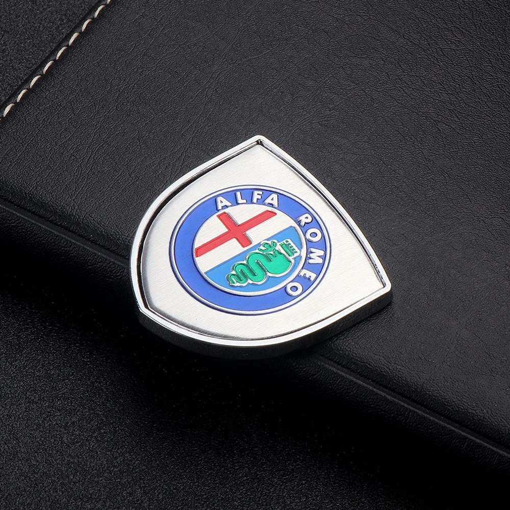 YYCE3 1pc 3D Metal Shield Emblem Car Window Trunk Decor Sticker For Alfa Romeo Logo 159 Giulietta Mito 147 F1 Stelvio Volante Styling