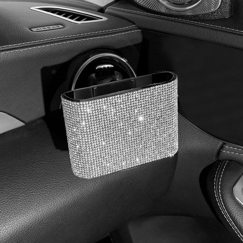 Автомобильный ящик для хранения Diamond Crystal для мобильного телефона, держатель для органайзера салона автомобиля, принадлежности для мелочей, кронштейн для автомобильных аксессуаров