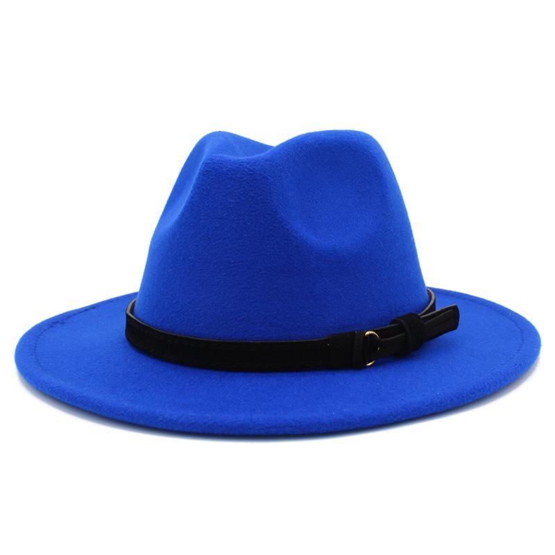 Unisex British Classic Large Brim Fedora Lightweight Hat For Autumn Winter
