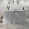 Biurko Recepcyjne Betonowe Szare 200X50X103,5 Cm Drewno Klejone