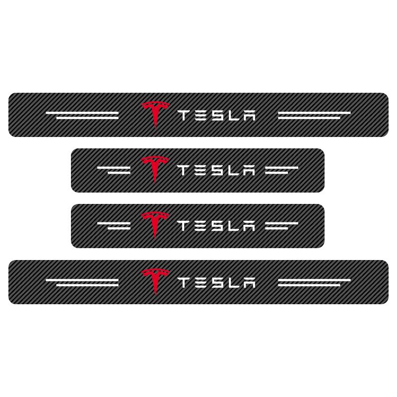 4 шт. Наклейка для защиты порогов автомобиля из углеродного волокна Защита от царапин Наклейка для рестайлинга Для Tesla Model 3 Model S Model X Y Roadster Performance