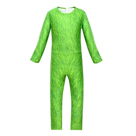 1 Set Children Halloween Jumpsuit Green Furry Animal Cosplay Costume Includes Masque Gloves Scarf Set Photo
