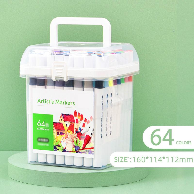 Double Head Soft Head Marker Water Based Marker Set Painting Marker Student Marker Pen 24/36/48/64 Colors Triangular Marker