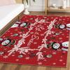 Christmas Snowman Rug for Living Room Low Pile Throw Rugs Crystal Velvet Washable Non Slip Modern Large Area Carpet for Bedroom