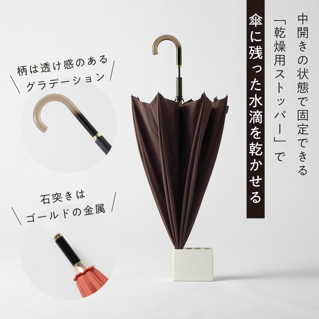 Marna Shupatto and Long Suitable for Rain or Royal P614B Umbrella, Women's Men's, Buttonless, Umbrella, Unisex, Shine, Water-Repellent, Blue, 58cm,