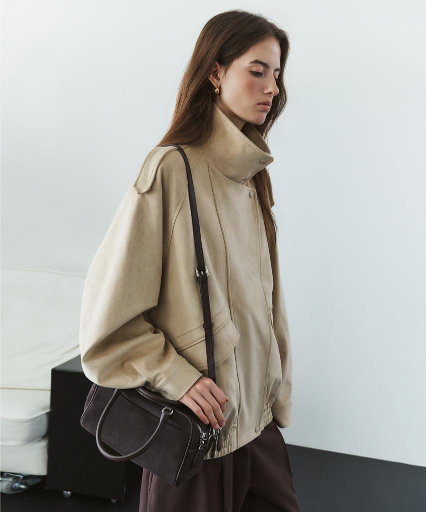 SIYAZU Siot4209 Edit Suede Jacket_Ash Beige