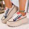 Новые кожаные кроссовки 2025 женская обувь летняя мода студенческие повседневные толстая подошва спортивные женские туфли на платформе