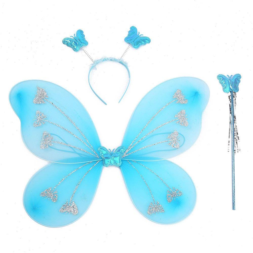 Dressing Up Kids Butterfly Headband Wings Party Props Glitter Butterfly DIY Fairy Wing Girls