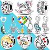 Unicorn Rocking Horse Silver 925 Irregular Beads Teeth Chameleon Dangle Charms Fit Original Bracelet