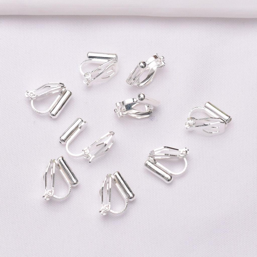 10pcs Color Retention 18K Bag, Gold Triangle Clip Ear Clip, No Ear Piercings Diy Handmade Stud, Painless Earclip Converter Material