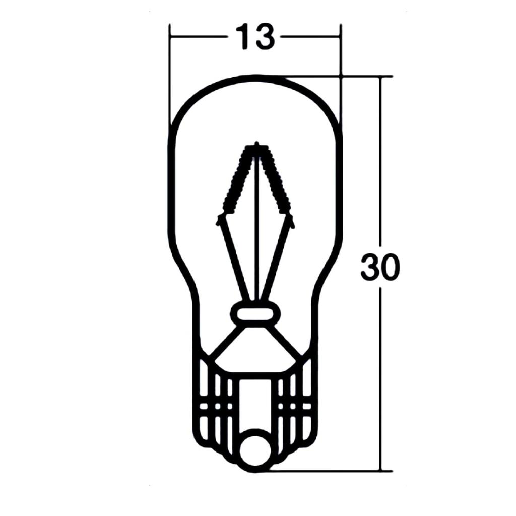 Stanley Electric Wedge Base Light Pack of WB425 (STANLEY) Bulbs, 12V15W, 10,