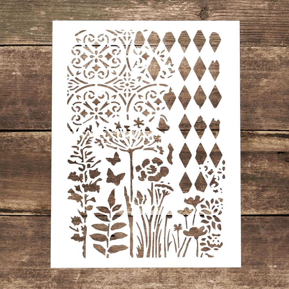 A4 Size Decorative Reusable Harlequin Stencil Template Painting Stencils for DIY Crafts Scrabooking Painting On Wood,Canvas,Floor,Wall and Tile