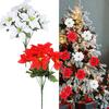 Faux Flowers 7 Heads Artificial Christmas Delicate Decorations