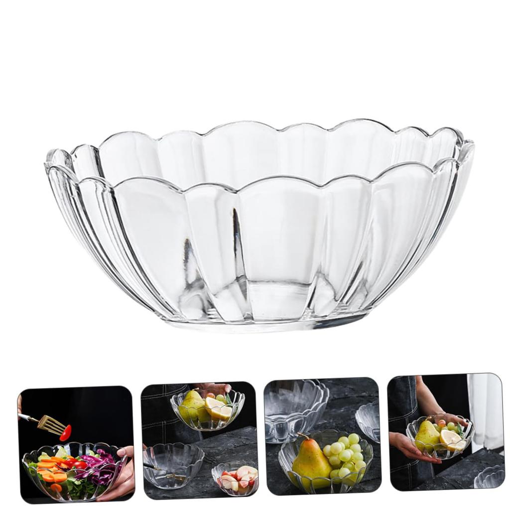 OUNONA Прозрачный салат Лотос Фруктовый Десертный ПК Посуда для дома и коммерческого использования Миска, 19,5 см, Форма, Миска, Миска, Акрил, Ударопрочный,