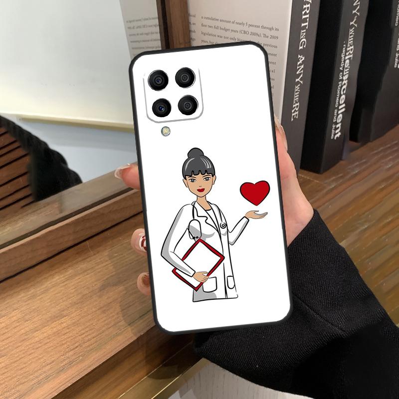 Медицинский чехол с изображением сердца для медсестры для Samsung Galaxy M35 M15 M55 M56 M36 M16 M06 M31 M13 M33 M53 M12 M32 M52 M14 M34 M54