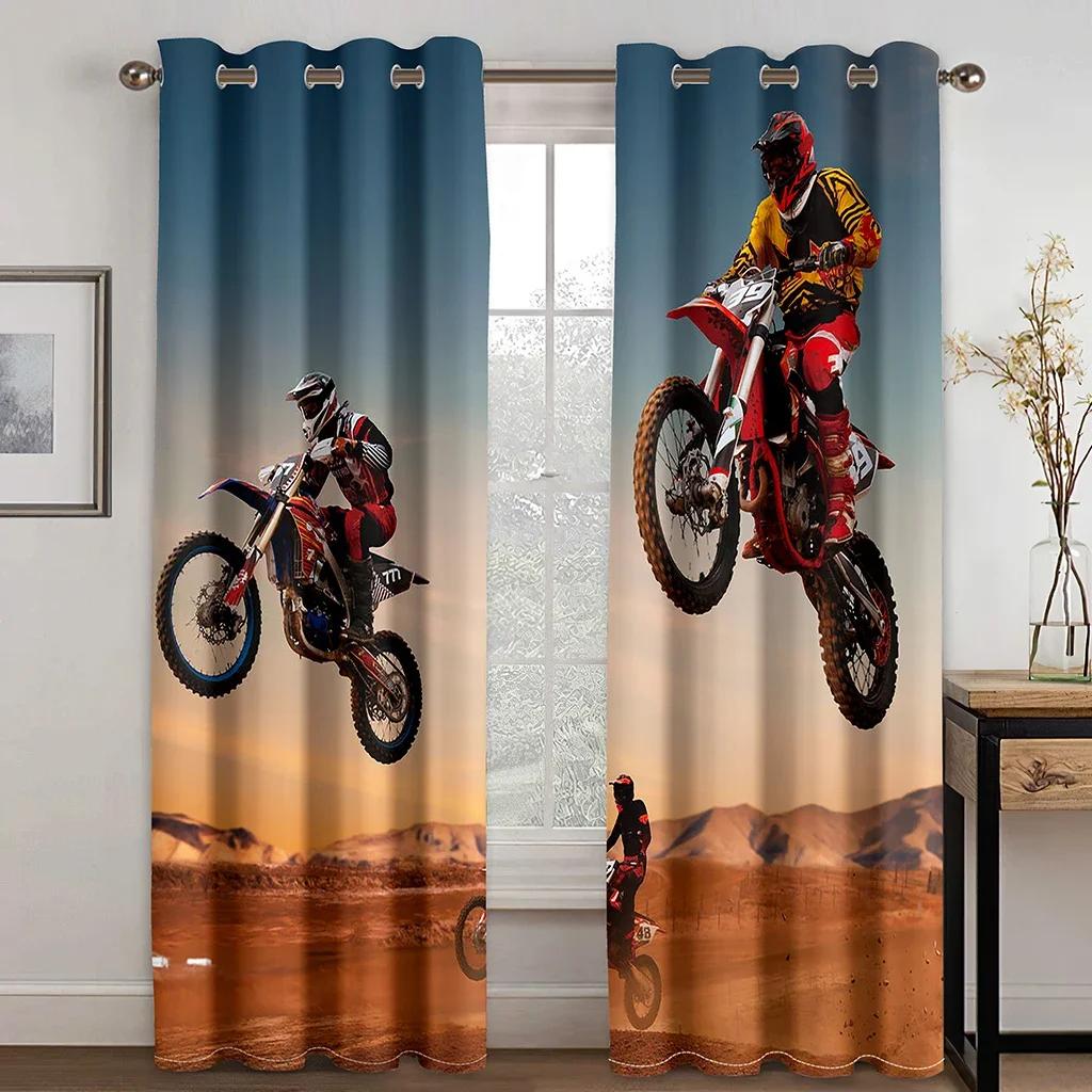 Синий грузовик гоночный автомобиль внедорожник тонкие окна шторы для мальчиков гостиная спальня балдахин декор 2 шт бесплатная доставка