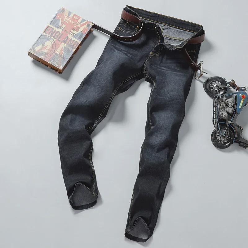 Мужские узкие эластичные джинсы: Удобные, доступные, всесезонные брюки, классические, маленького размера, прямого кроя