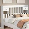 Headboard with Storage Space White 140 cm Solid Pine Wood