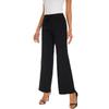 Women Spring Autumn Knitted Wide Leg Pants Solid Long Trousers Elastic Waist Sweatpants