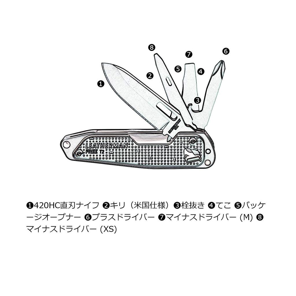 LEATHERMAN Multi Tool FREE T2 Японская гарантия 25 лет [Оригинальный продукт]