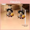 Theme Halloween Witch Broom And Pumpkin Pattern Women Earrings Festival For