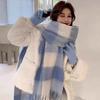 Korean Imitation Cashmere Plaid Scarf for Women - Thick, Warm, Versatile Autumn/Winter Fashion