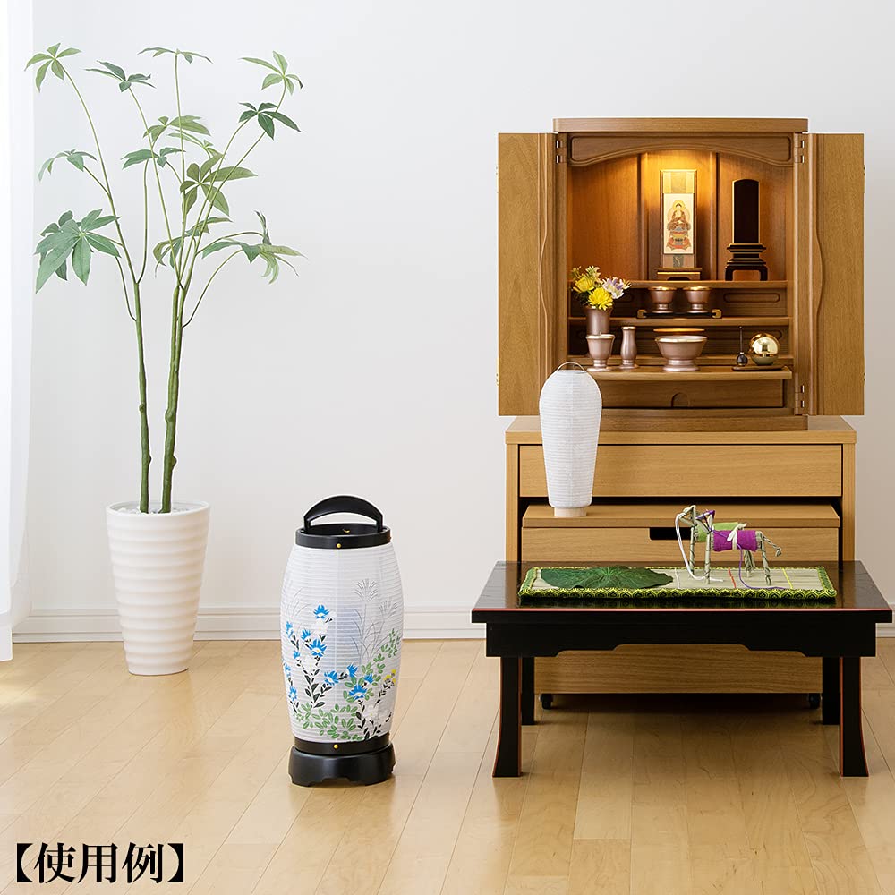 Буддийский алтарный магазин Takita Shoten Бонский фонарь Мини-бонский фонарь Светодиодный Беспроводной Вращающийся фонарь Сэйран 6 2726 Высота 41 см x Ширина 18 см Напольный фонарь