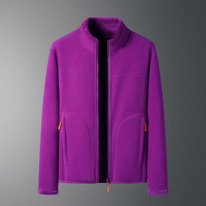 Women's Double-Sided Polar Jacket Autumn Fleece Liner Shan Warm with Velvet Padded Jacket