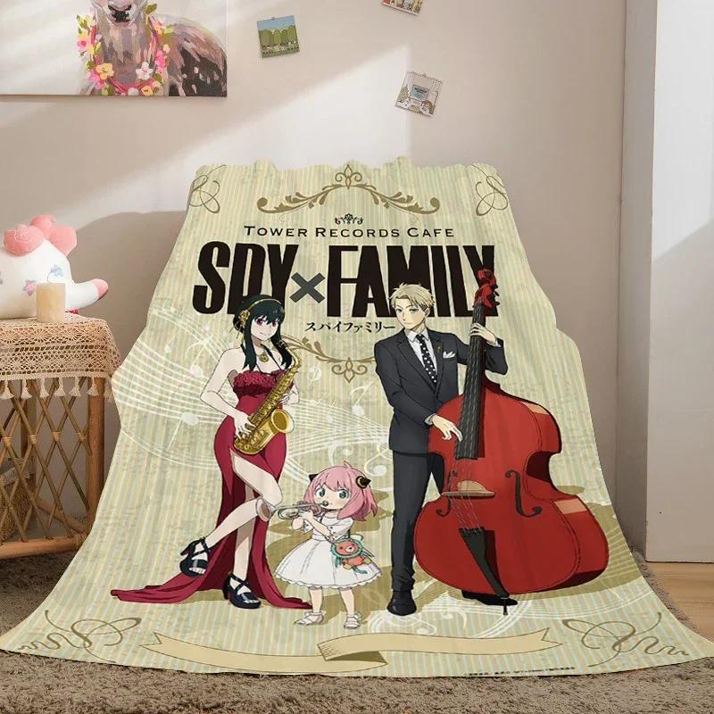 Пледы для дивана в стиле аниме на зиму A-Spy×Family Теплые для коленей, кровати, флисовые, для кемпинга, пушистые, мягкие пледы, размер King, постельное белье из микрофибры