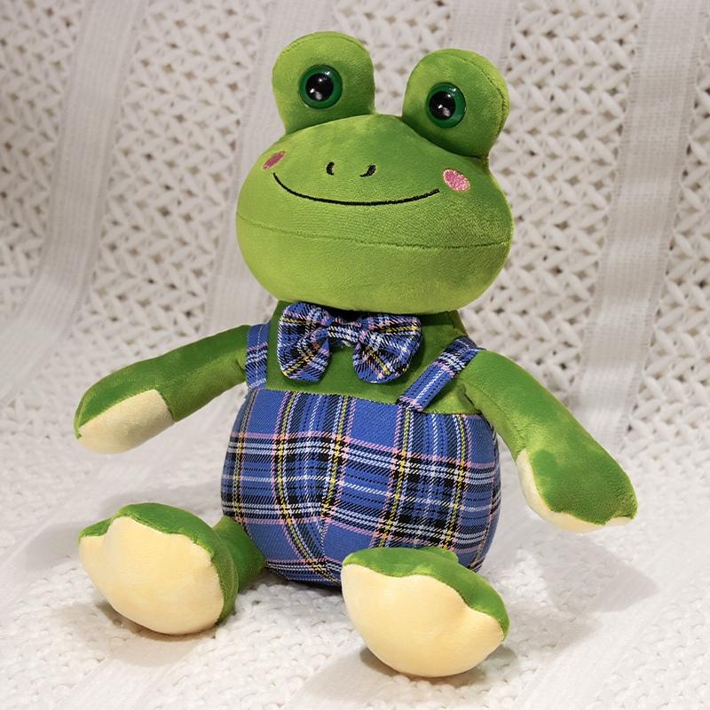 27cm Cute Animal Frog Plush Doll Cartoon Gentleman Bow Tie Guitar Frog Reptile Plush Toy Home Decoration Gift For Children