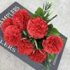 Home Decor Artificial Carnation Flowers With Handcrafted Silk Material For Wedding And Photography Props
