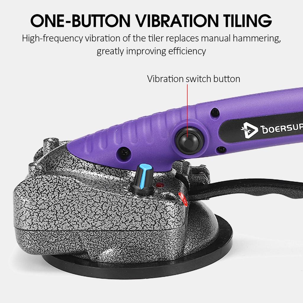 1500W Tiling Tiles Machine Tile Vibrator Suction Cup 10 Gear Adjustable Automatic Floor Vibrator Leveling Tools with 2 Battery