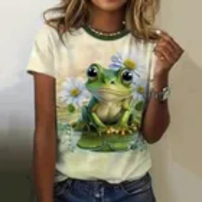 Модная женская футболка с принтом 3D Kawaii Cat, футболки, топы, новинка 2025 года, футболка с коротким рукавом Harujuku Animal, свободная женская одежда больших размеров