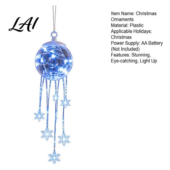 Christmas Party Favors LED Hanging Ornament Icy Glow Sparkling Snowflake Cascade Decoration DIY Craft Supplies Winter Lighted Decor for Tree Window