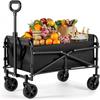 Collapsible Folding Utility Beach Cart Wagon Heavy Duty Large Capacity Fold Wagon Ourdoor Trolley Portable Garden Camping Cart