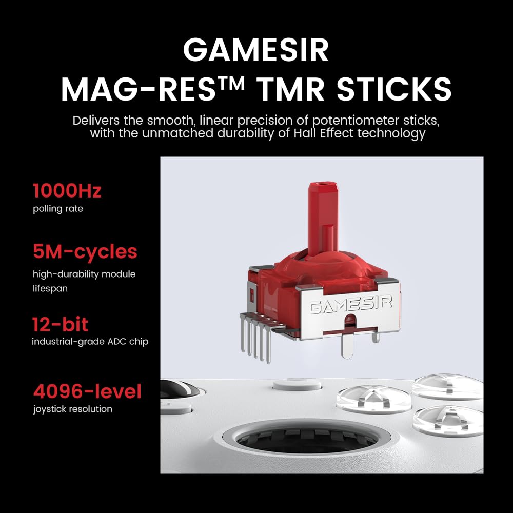 GameSir G7 Pro Проводной Беспроводной Геймпад для Xbox Series Xbox и с Датчиками Холла TMR 1000 Гц Гироскопом и Аудиоразъемом Xbox Белый & XS, One,