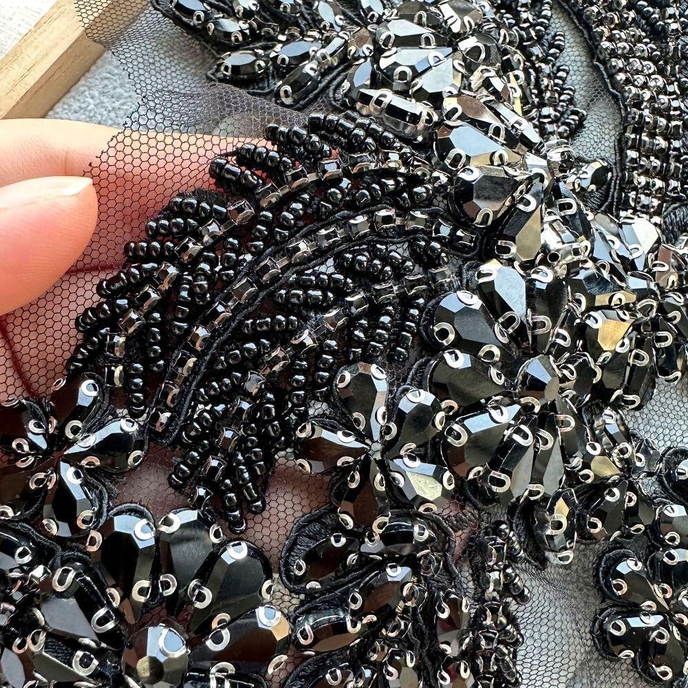 DIY Crafts Rhinestones Embroidery Applique Lace Fabric Cloth Applique Cloth Patch Dressmaking