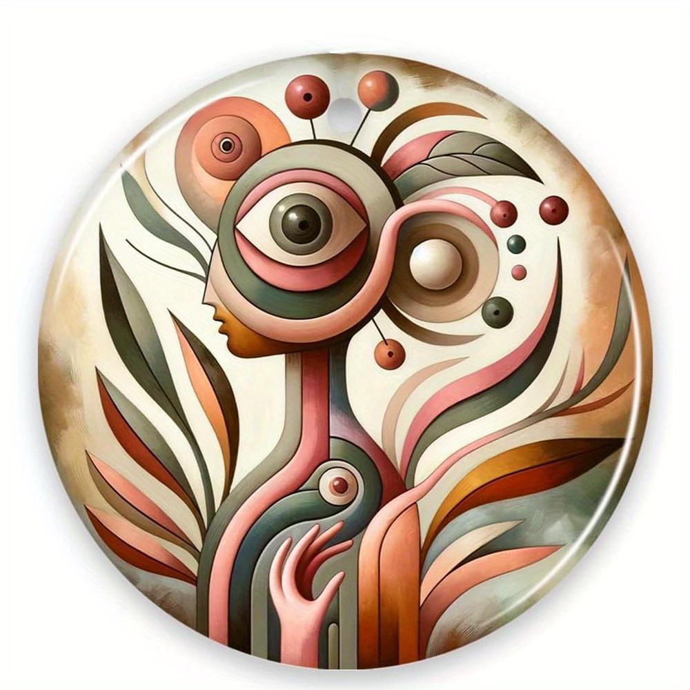 1 шт. 2D Плоская Деревянная Орнаментная Картина Маслом Девы Марии и Младенца Иисуса Нежных Объятий - 20 см