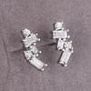 Chic Trendy Stud Earrings with Shiny Cubic Zirconia Delicate Graceful Ear Accessories for Women Elegant Wedding Jewelry