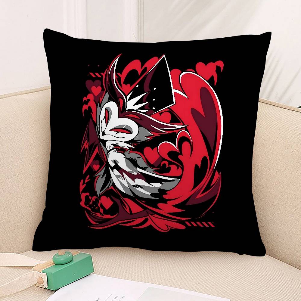 Cartoon H-Hazbin HotelS Pillow Case 3D Print Polyester Fiber 40*40cm Home Sofa Throw Decoration Festival Gift