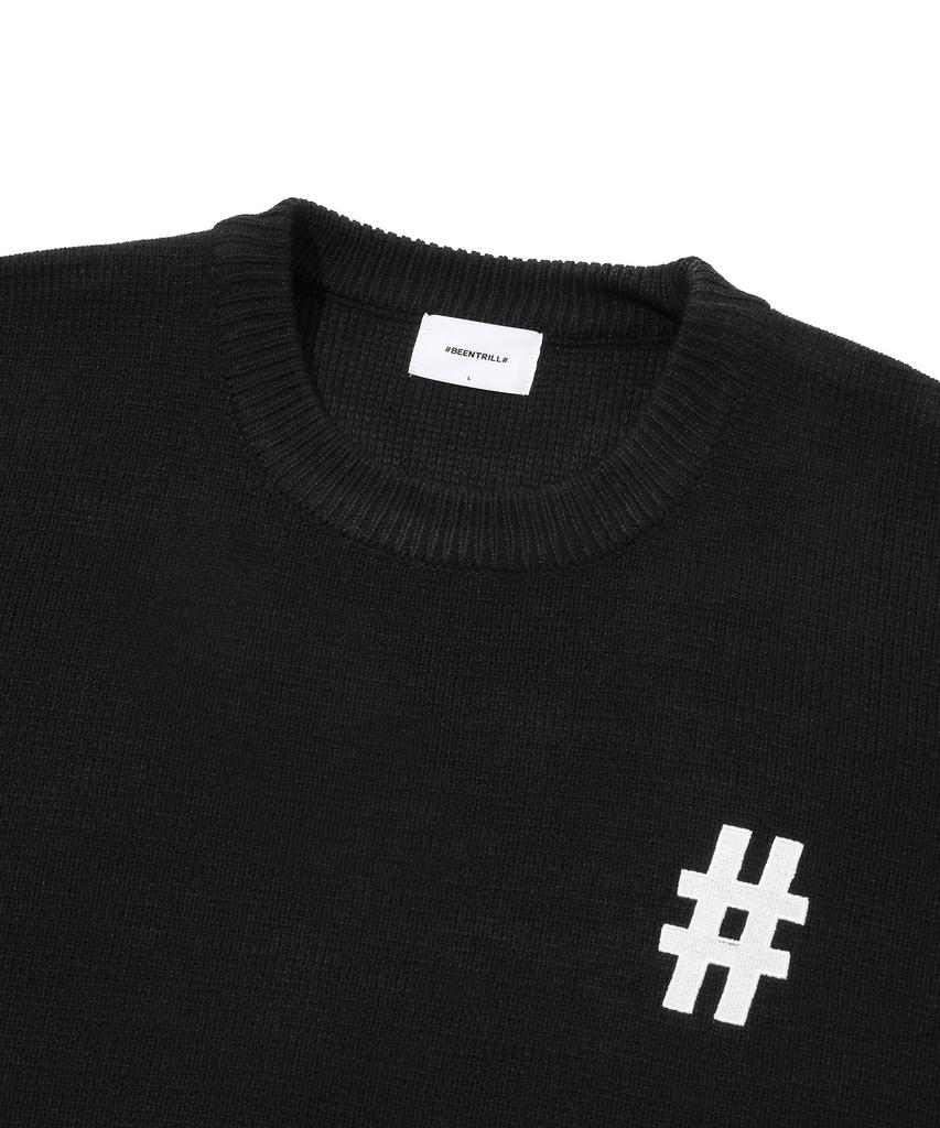 BEENTRILL NEWYORK Hashtag Basic Round Oversized Knit (Black)